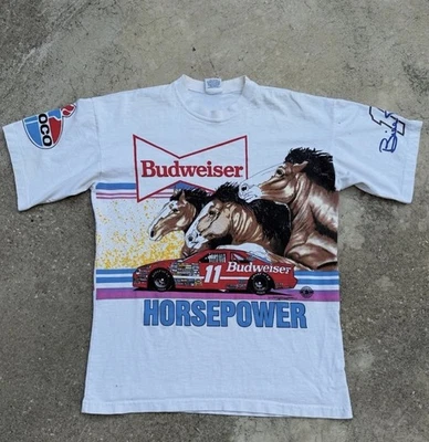 Camisa de Carreras Bill Elliot De Colección Hombres Grande NASCAR Budweiser Caballos de Fuerza Amoco Foto 1 de 3