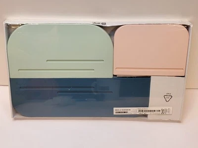 BILLSÅSEN Juego de 3 estantes repisas para cuadros azul-gris claro verde y rosa beige  Foto 1 de 4