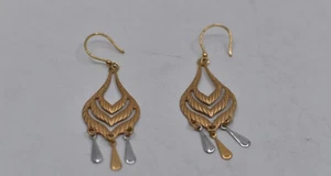 375 Gold Dangle Earrings - Picture 1 of 2
