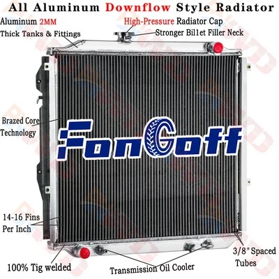 4 Row Aluminum Radiator For 96-02 Toyota 4Runner SR5 3.4L V6 / 4Runner L4 2.7L - Image 1 of 4