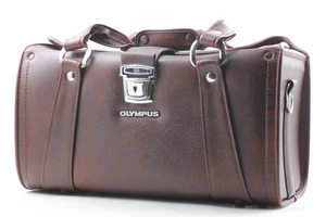 ¡Raro! [COMO NUEVO] Olympus Vintage Cuero Rígido Cámara Bolso Estuche Marrón de JAPÓN - Imagen 1 de 14