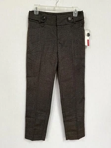 Elle Pants Tapered Leg Size 2 Brown Micro Tweed Medium Rise Stretch New $44 Tag - Picture 1 of 6