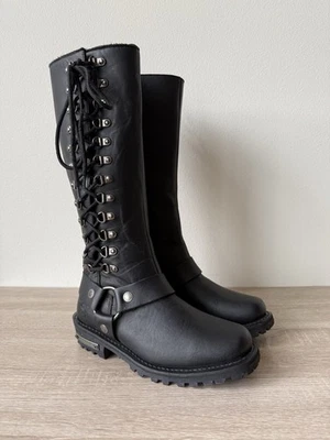 Milwaukee Arnés Botas de Motocicleta Con Cordones Cremallera Lateral Sexy Suela Trabajo Alto 5.5 Foto 1 de 4