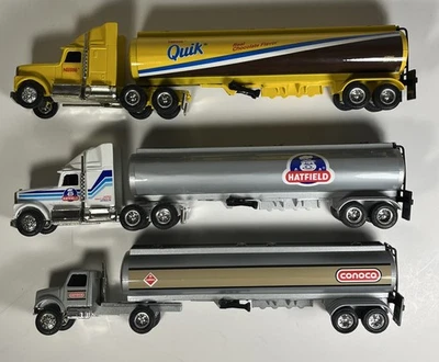 Lote de 3 semirremolques cisterna Ertl 1/64 International Conoco Quik Hatfield Foto 1 de 4