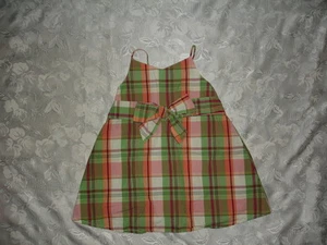CUTE Girls GYMBOREE SWEET CORAL REEF Plaid TANK TOP Summer Size 4 - Picture 1 of 1