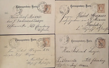 Austria, 1888-1890 4 K.U.K. Corresp cards F VF.