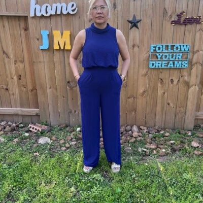 Mono para mujer azul real sin mangas en azul 4 Foto 1 de 4