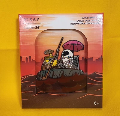 Prendedor Esmalte Loungefly Disney Pixar Wall-E Noche Fecha Deslizante LE 3" NUEVO Foto 1 de 4