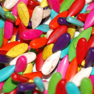Perle Drop bunt gefärbte Steinperle 25x10x6 mm 1 Strang BACATUS - Bild 1 von 2