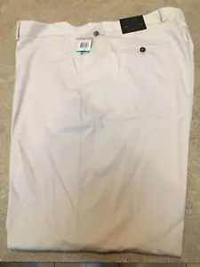 Abito Tasso Elba Tan Beige Uomo 46 Big Flat-Front Firmato Pantaloni Chino $79 Nuovo con etichette - Foto 1 di 4