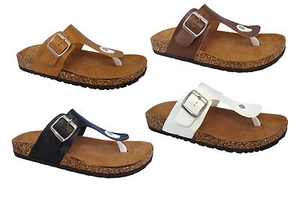 New Ladies' T-Straps Sandals Buckle Thong Flip Flop Casual Soft Footbed--Revo-2 - Picture 1 of 6