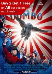 Dumbo 2019 Movie Poster A5 A4 A3 A2 A1 - Picture 1 of 3