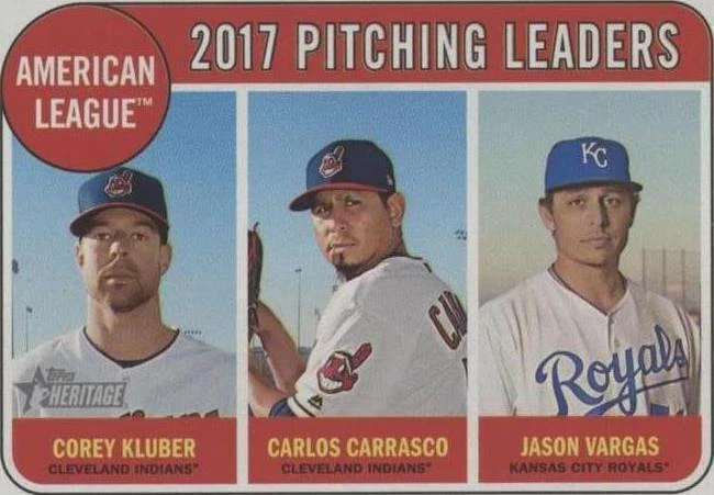 2018 Topps Heritage - Carlos Carrasco Corey Kluber Jason Vargas #9