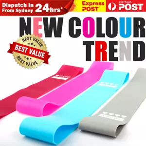 New Colour Yoga Bands Set Resistance Strength Strap Crossfit Fitness Exercise AU - Picture 1 of 9
