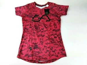 Gym Aesthetics Short Sleeve Shirt Women XL Red Logo Spell Out Workout Gym New - Picture 1 of 7