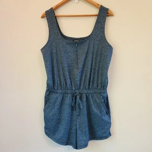 Prana Railay Romper Blue Cabo Print Shorts UPF 50+ Women M Zip Athleisure Beach - Picture 1 of 21