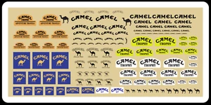 Decals Decalcomanie CAMEL Trophy decal 1/43 1/32 1/24 1/18 rally scalex car gas - Foto 1 di 3