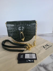 Zac Posen Belay Mini Umhängetasche Handtasche Armeegrün Kroko Einzelhandel 395 $ - Bild 1 von 10