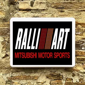 RALLIART MITSUBISHI MOTORSPORT ABZEICHEN LED BELEUCHTET LEUCHTEN GARAGE SCHILD - Bild 1 von 24