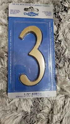 Placa Whitehall DeSign-it 4,75" número 3 latón satinado # 3 Foto 1 de 3