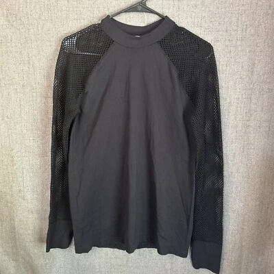Camisa deportiva activa manga larga de malla negra Fabletics para mujer talla L Foto 1 de 4