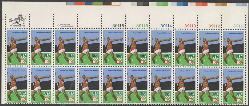 US Scott #1790, "Olympic Games" Margin block of 20, MNH - Image 1 of 1