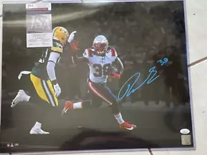 Rhamondre Stevenson New England Patriots Signed 16 x 20 PHOTO JSA WITNESSED - Picture 1 of 2