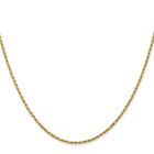 14k Yellow Gold 1.3mm Diamond-cut Solid Machine Made Rope Chain Necklace