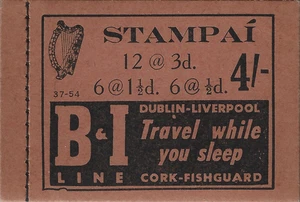 1954 Irland Sg SB10 4er Heft mit 6 x 1/2d, 6 x 11/2d, 12 x 3d postfrisch komplett - Bild 1 von 2