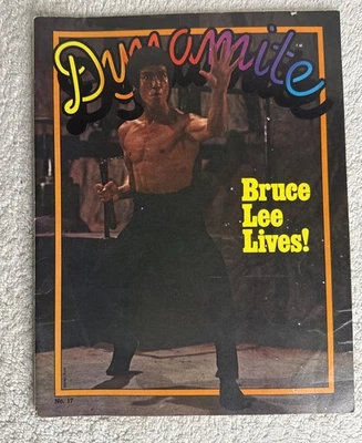 Dynamite Magazine #17 November 1975 Issue w/ Bruce Lee Cover Cards On Back VG - Image 1 of 4