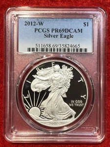 2012-W $1 American Silver Eagle PCGS PR69DCAM - Picture 1 of 2
