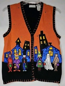 Halloween Maglione Cervo Bianco Gilet Divertente Vintage Costume Personaggio Donna Grande - Foto 1 di 3