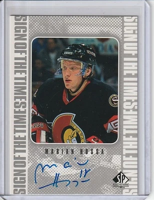 1998-99 SP Authentic Marian Hossa Sign of the Times SOTT Auto Card #MH (AU) - Image 1 of 2