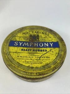 Mac Barens Smoking Tobacco Tin Symphony Ready Rubbed 4 oz Denmark Empty - Picture 1 of 9