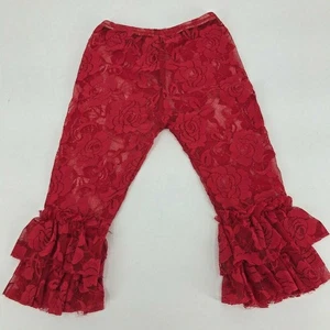 Girls Rose Lace Leggings - Picture 1 of 6