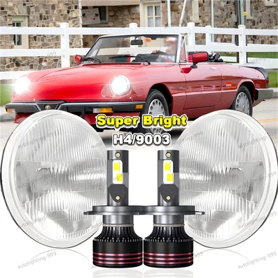 Par de faros LED redondos de 7" pulgadas para Alfa Romeo Spider 1988-1994 Plymouth Foto 1 de 4