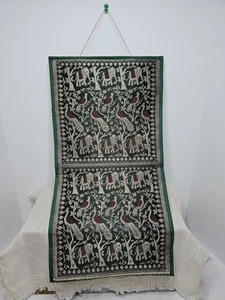 Vintage Elephant Peacock Green Wall Hanging - Picture 1 of 3