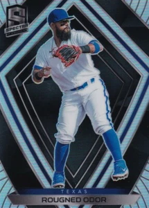 2020 CHRONICLES SPECTRA PRIZMS SILVER ROUGNED ODOR TEXAS RANGERS PRIZM - B4566 - Picture 1 of 2