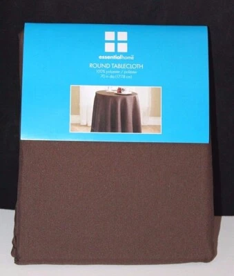 Essential Home Round Tablecloth 70 in Diameter Maxwell Brown - Image 1 of 3