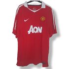 Mens XL Authentic Nike AON Manchester United Home Shirt 2010 2011 Short Sleeve