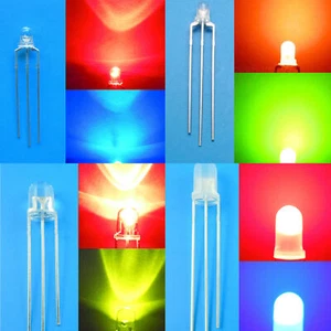 3mm 5mm Dual Bi-Color 3pin Diffused/Clear Common Anode/Cathode LED Lamp - Picture 1 of 29