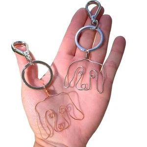 New Copper Or Silver Wire Dog Poodle Silhouette Silver Keychain Gift For Women - Picture 1 of 25
