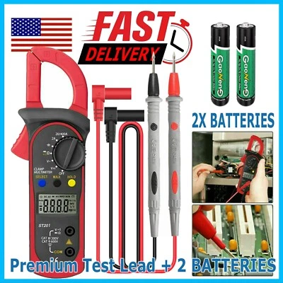 Digital Multimeter Tester AC DC Volt Ohm Amp Clamp Meter Auto Range LCD Handheld