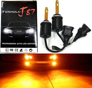 LED Kit M10 100W 893 Amber Two Bulb Fog Light Upgrade Replacement Lamp Stock OE - Picture 1 of 12
