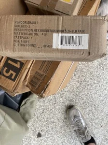 Dumbbells Hand Weights Set of 2-3 lb Rubber Hex Chrome Handle Exercise & Fitn... - Picture 1 of 1