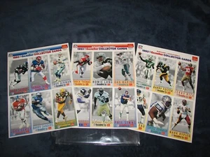 Set of 3 1993 GameDay cards Sheets McDonald's A,B,C football cards. - Picture 1 of 8