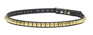 Brass Gold Pyramid Stud Belt Genuine Leather Punk Goth Thrash Metal USA Made 3/4 - Picture 1 of 1