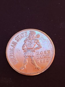1956 Michigan State Rosebowl, Santa Fe Railroad Travel Token - Picture 1 of 3
