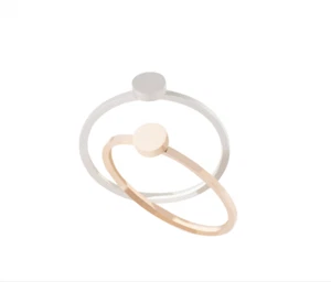 Minimalist Geometric Ring stainless steel silver rose gold dainty simple flat - Bild 1 von 3