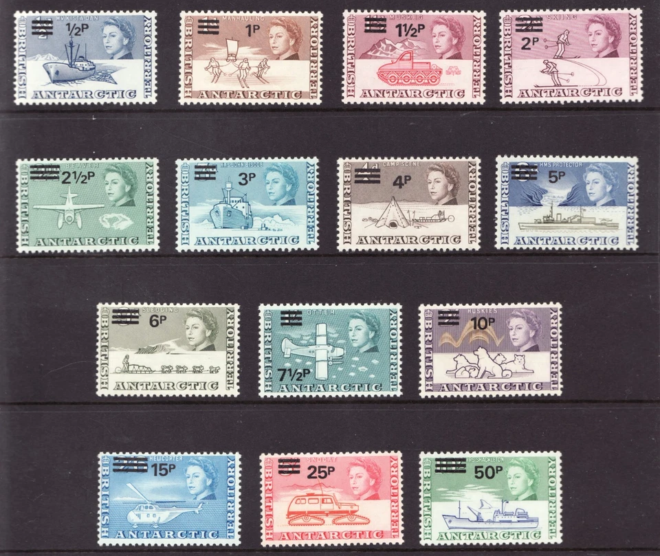 1971 BAT British Antarctic Territory Sc# 25-38 , Transportation.  MH Cv$133.65 - Image 1 of 1